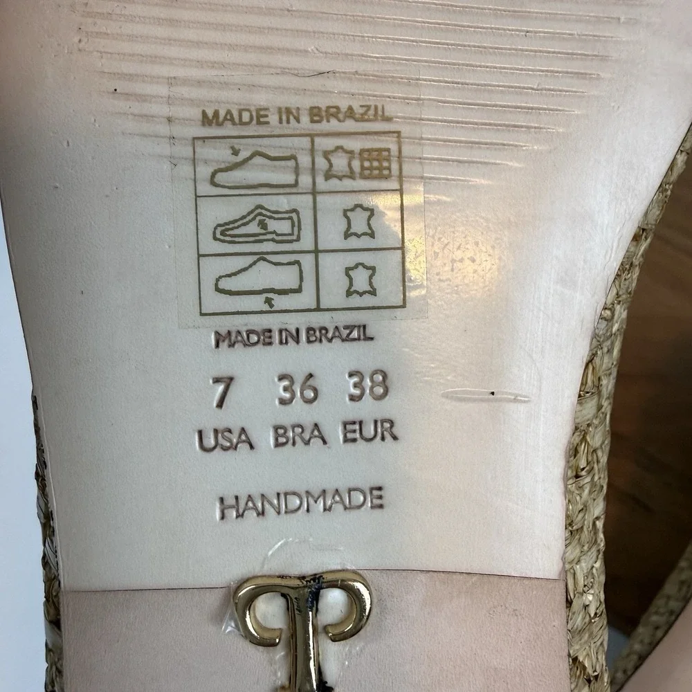New Paula Torres Lia Raffia Handmade Loafer‎ Shoes Size 7 M
